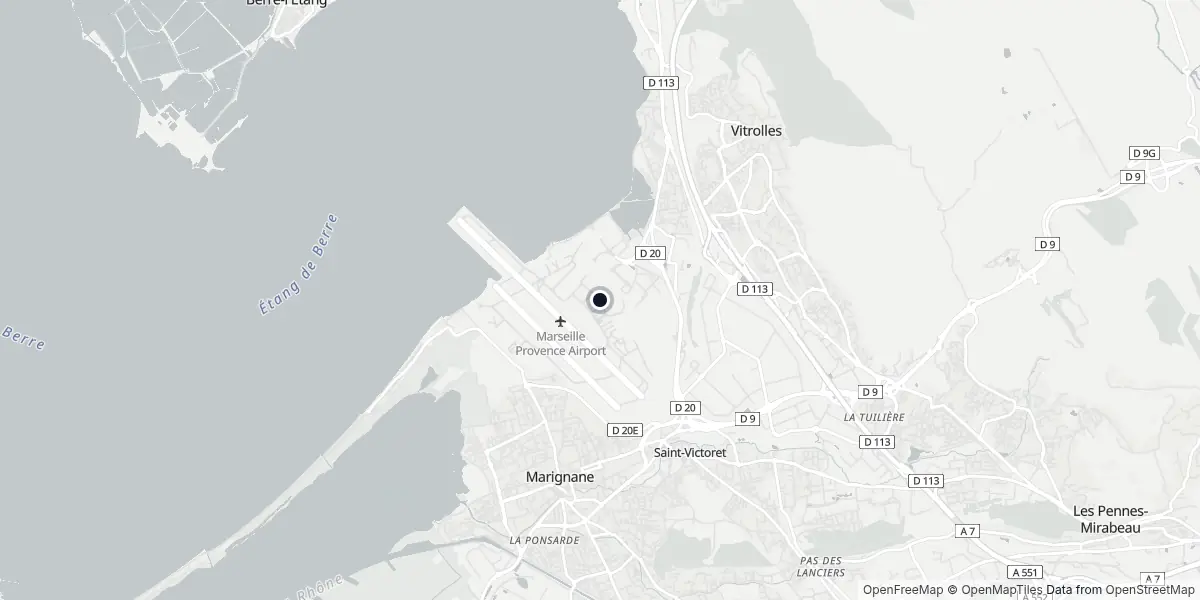 Mapa do Aeroporto de Marseille