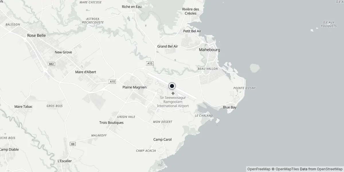 Mapa do Aeroporto de Porto Luís - Seewoosagur Ramgoolam