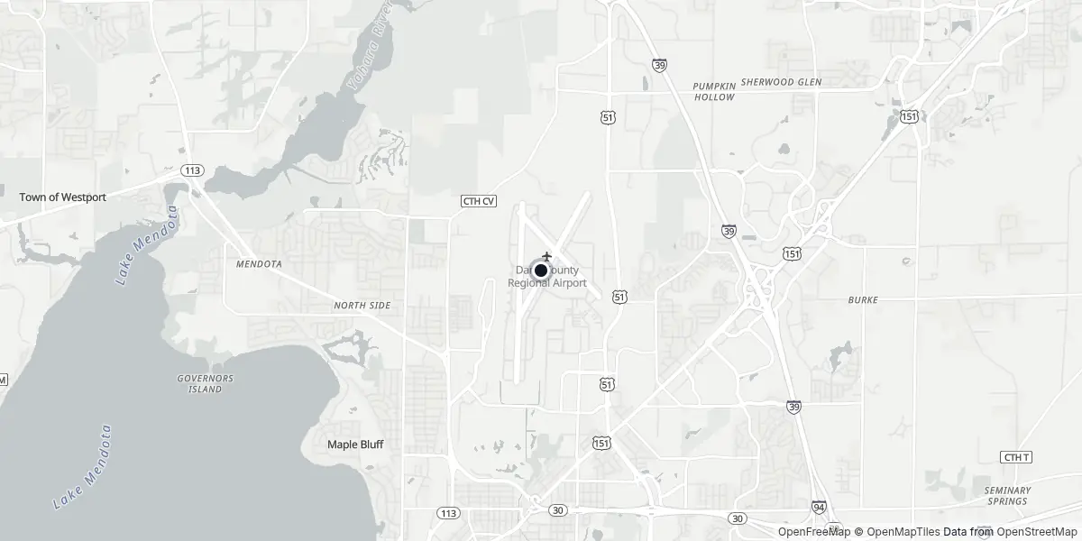 Mappa dell'Aeroporto di Madison - Truax Field