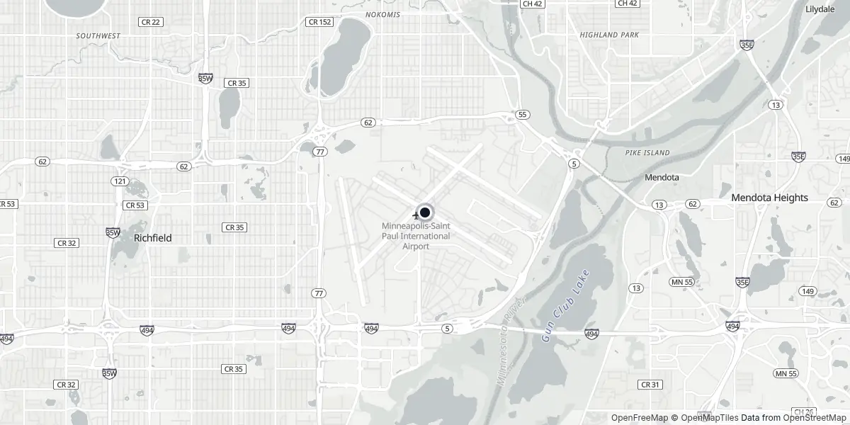 Mappa dell'Aeroporto di Minneapolis-Saint Paul