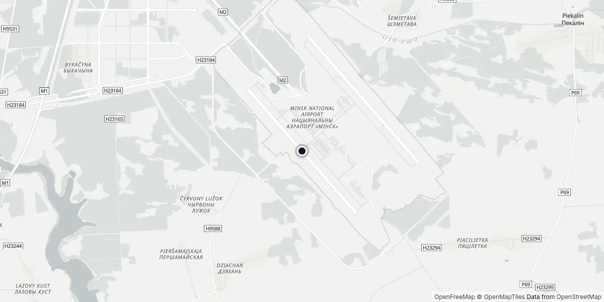 Kaart van Luchthaven Minsk