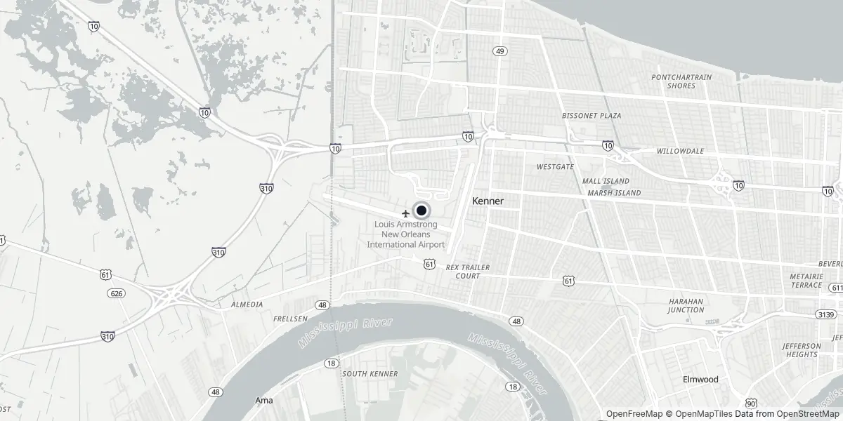 Mappa dell'Aeroporto di New Orleans - Louis Armstrong