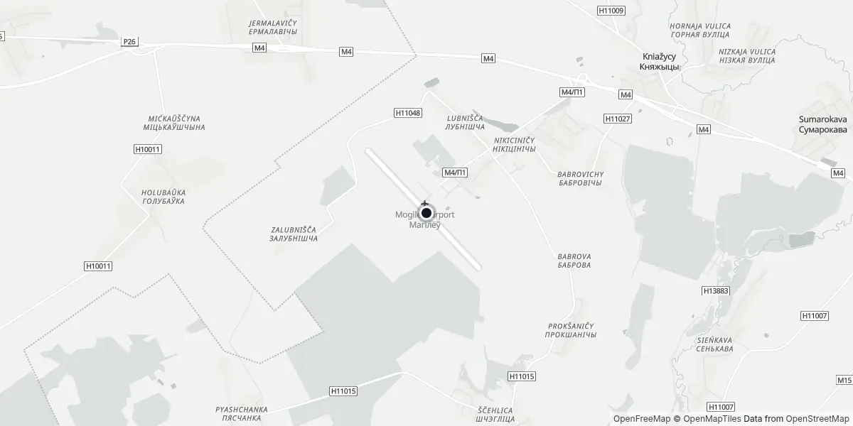 Mappa dell'Aeroporto di Mogilev