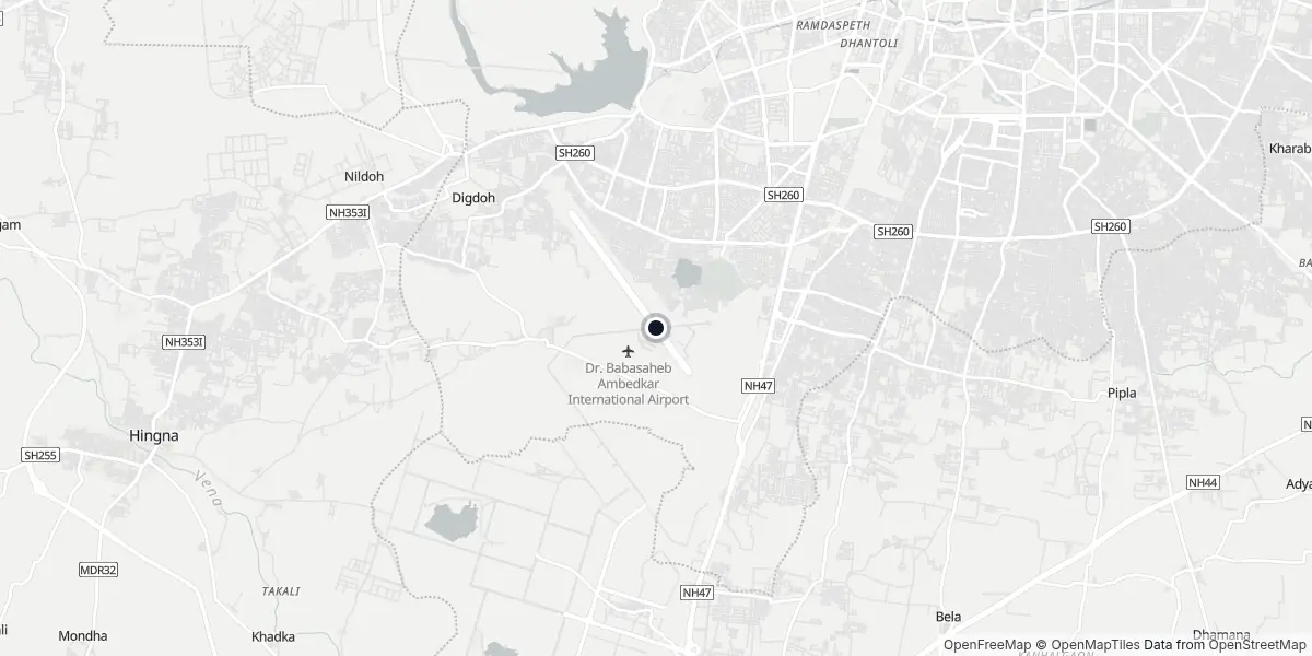 Mappa dell'Aeroporto di Nagpur - Babasaheb Ambedkar