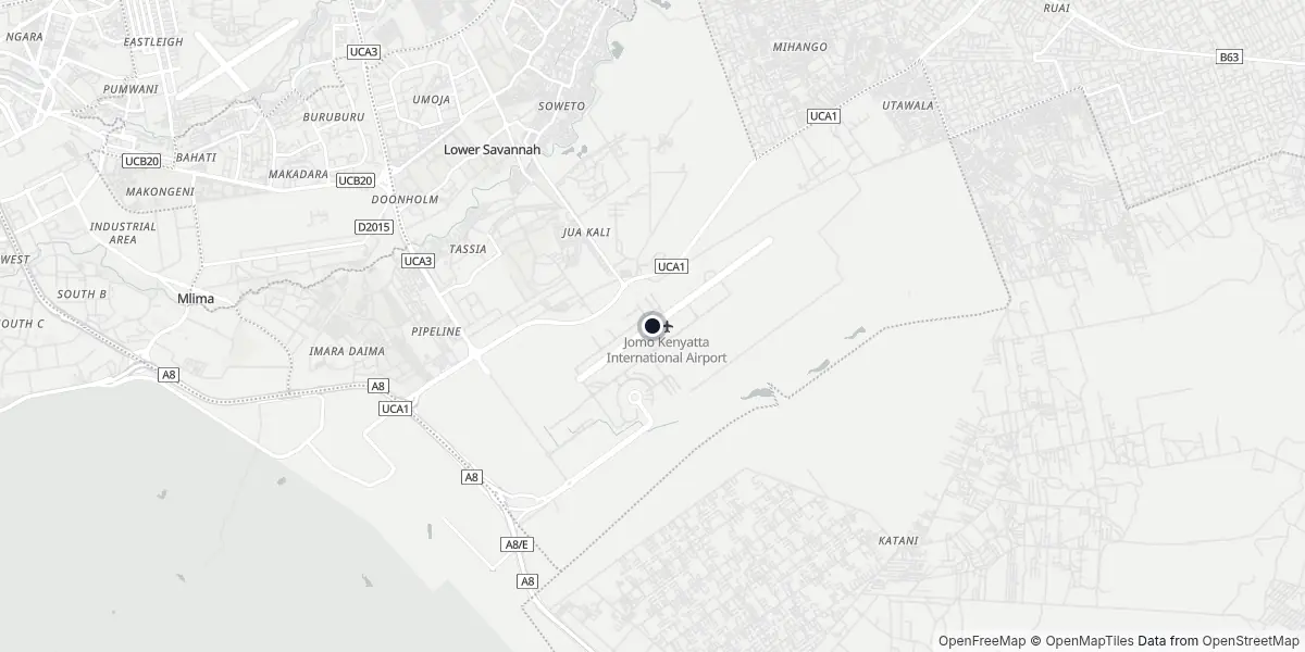Mapa do Aeroporto de Nairóbi - Jomo Kenyatta