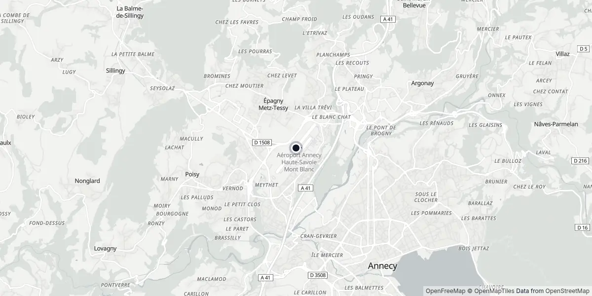 Mappa dell'Aeroporto di Annecy - Haute-Savoie-Mont Blanc