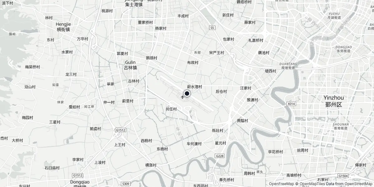 Mapa do Aeroporto de Ningbo - Lishe