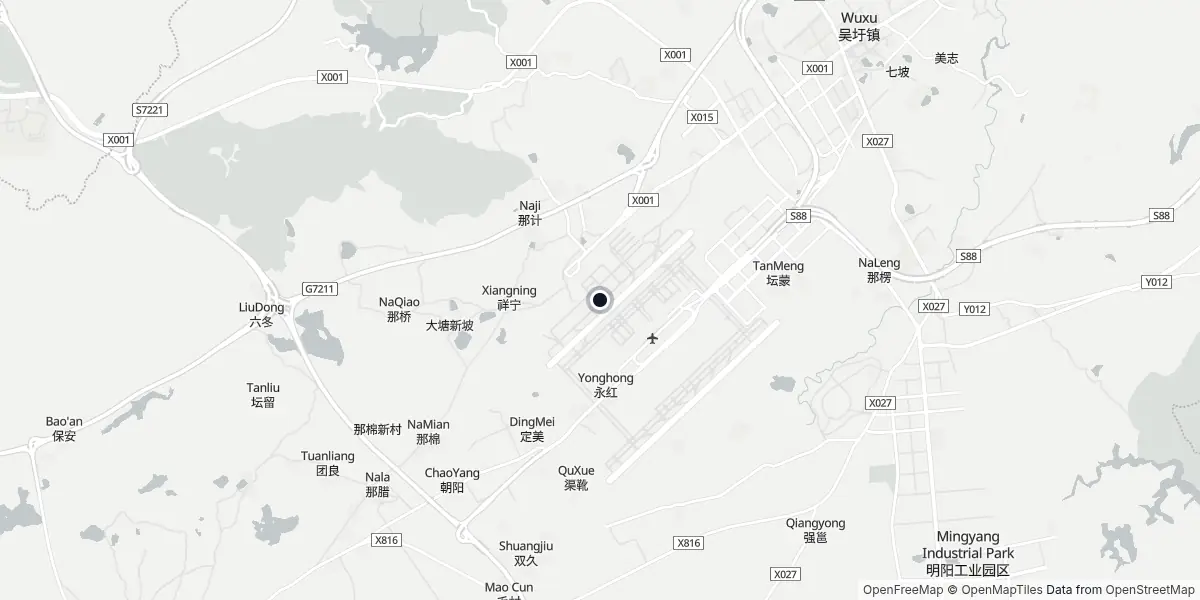 Mappa dell'Aeroporto di Nanning - Wuxu