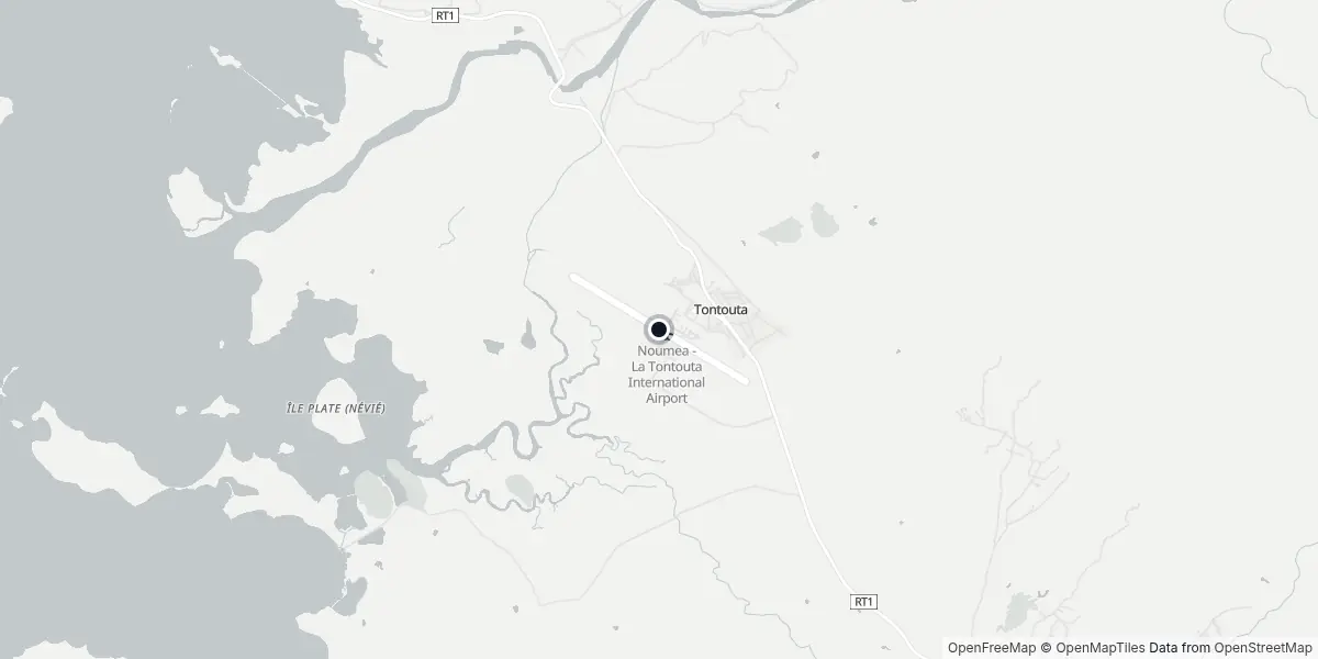 Mapa do Aeroporto de Numeá - La Tontouta
