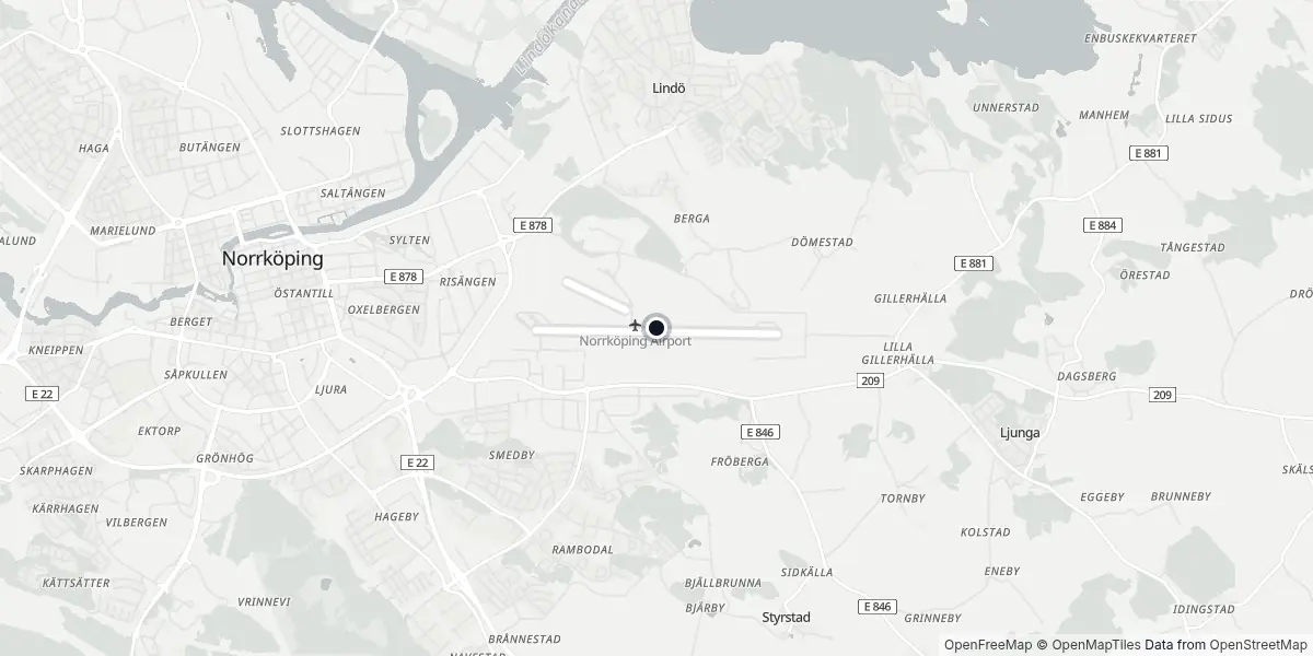 Mappa dell'Aeroporto di Norrköping