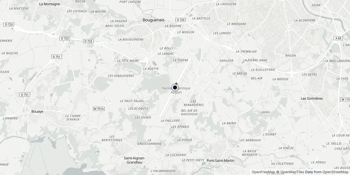 Mappa dell'Aeroporto di Nantes - Atlantique