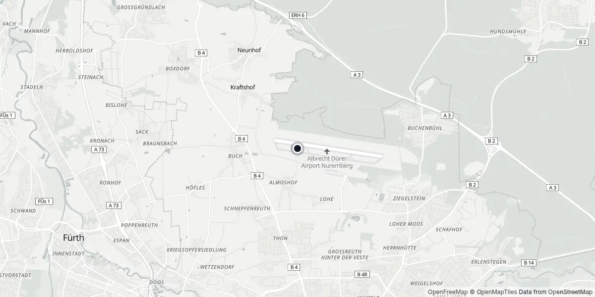 Mappa dell'Aeroporto di Norimberga