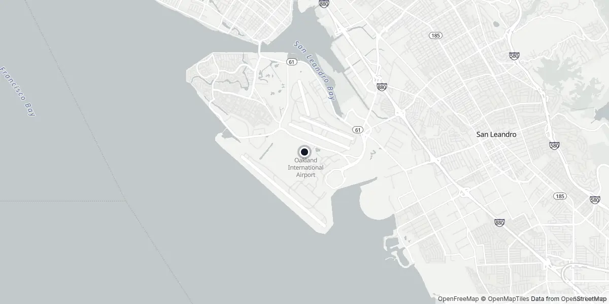 Mapa do Aeroporto de Oakland