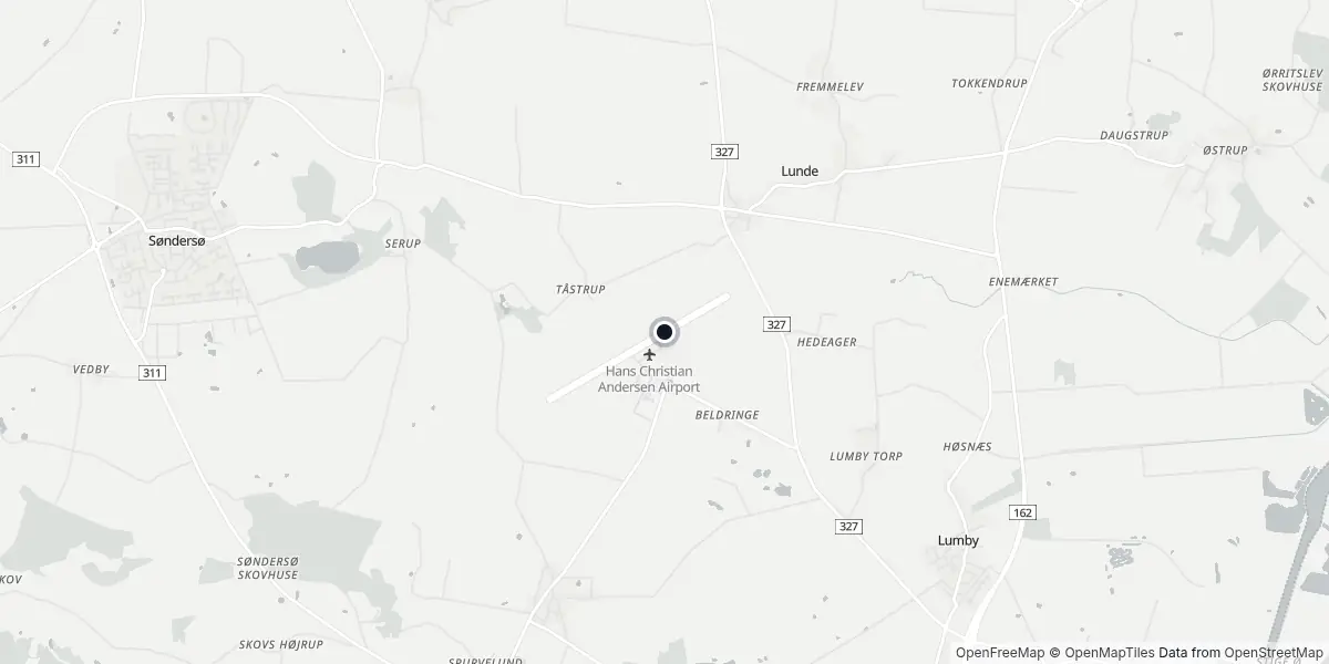 Mappa dell'Aeroporto di Odense
