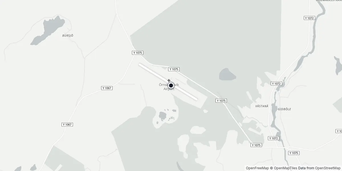 Mapa do Aeroporto de Örnsköldsvik