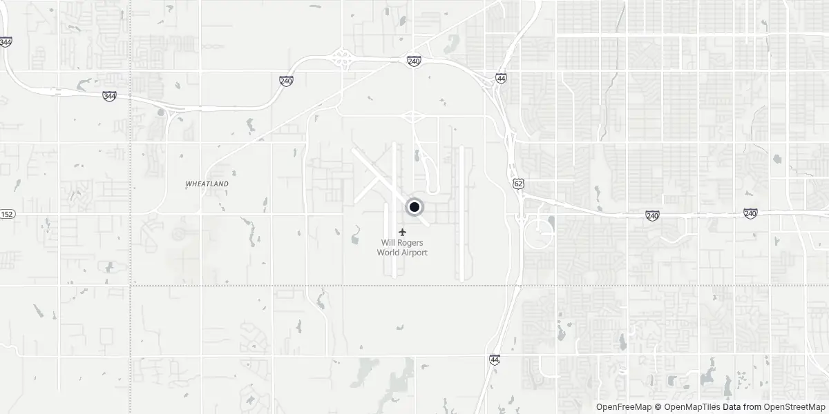 Mapa do Aeroporto de Oklahoma City - Will Rogers