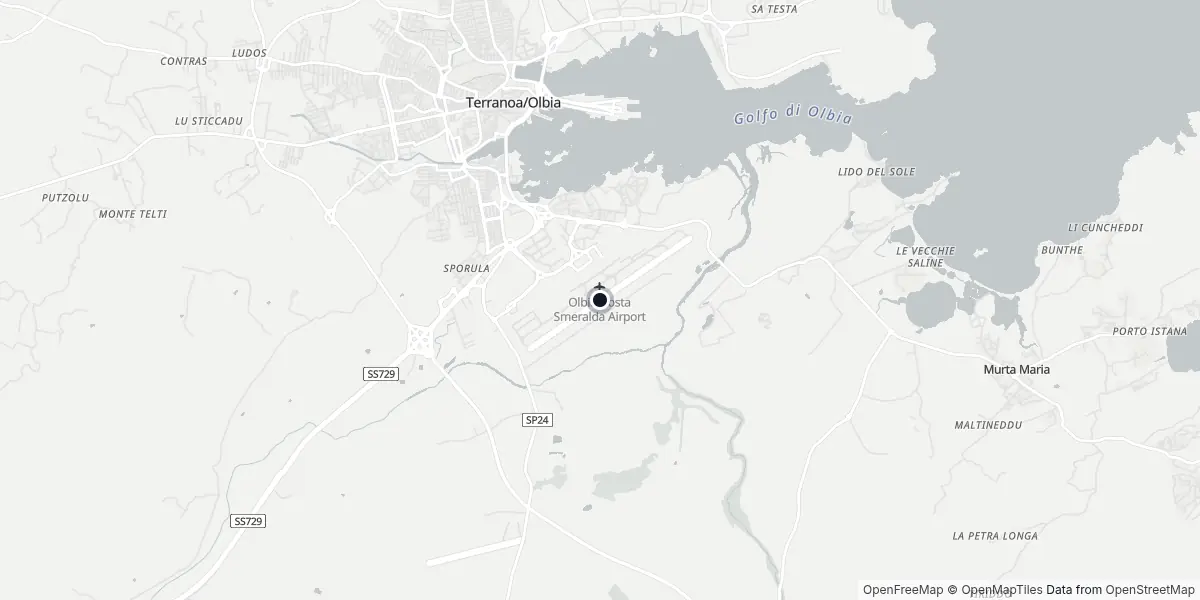Mappa dell'Aeroporto di Olbia - Costa Smeralda