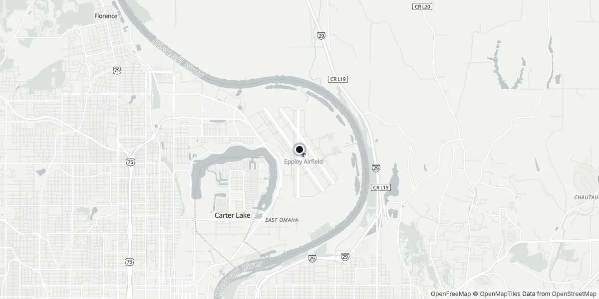 Mappa dell'Aeroporto di Omaha - Eppley Airfield