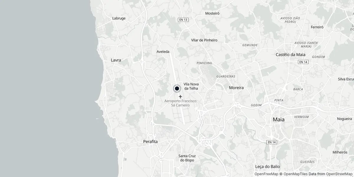 Mappa dell'Aeroporto di Porto - Francisco de Sá Carneiro