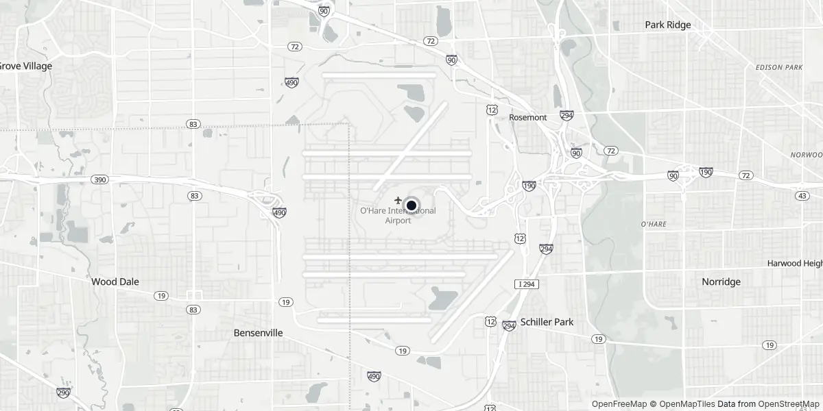 Mappa dell'Aeroporto di Chicago - O'Hare
