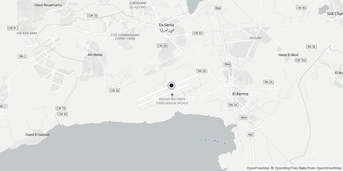 Mappa dell'Aeroporto di Orano - Es Senia