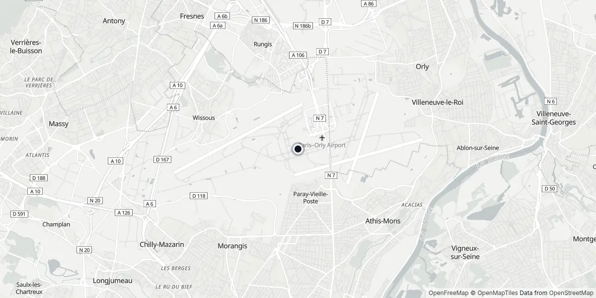 Mappa dell'Aeroporto di Parigi - Orly
