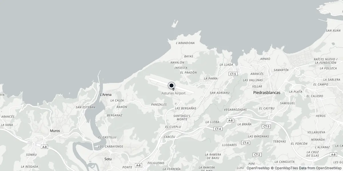 Mappa dell'Aeroporto delle Asturie