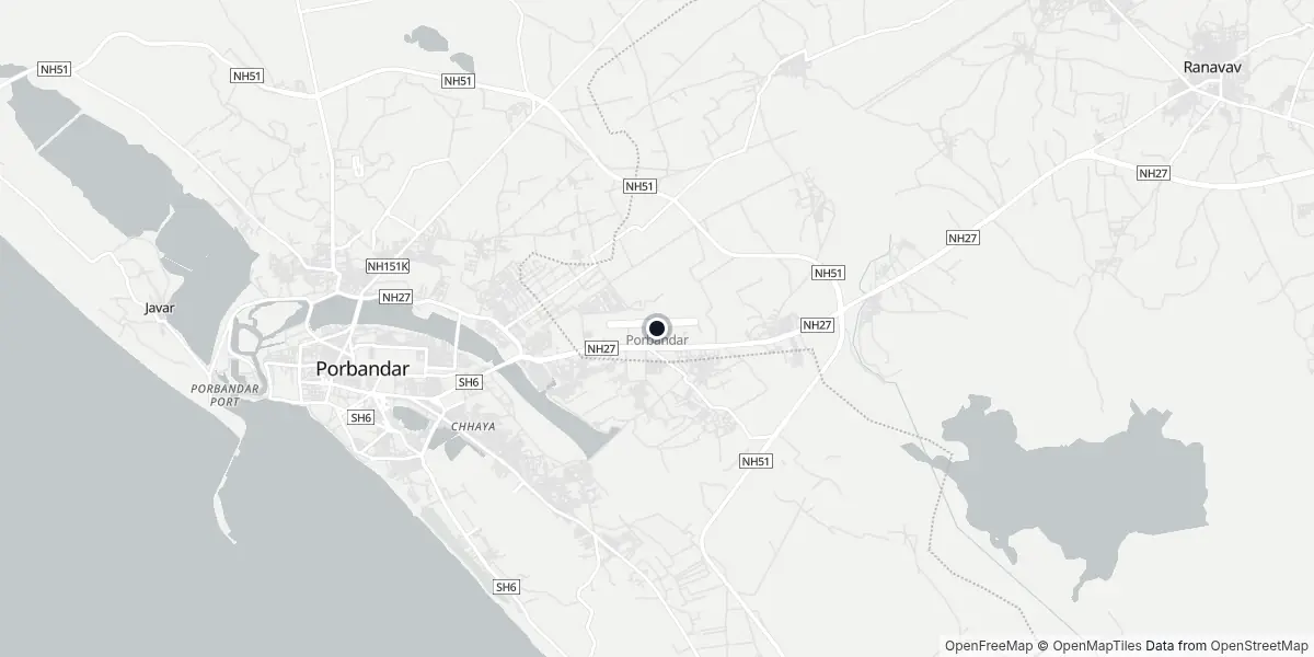 Mappa dell'Aeroporto di Porbandar