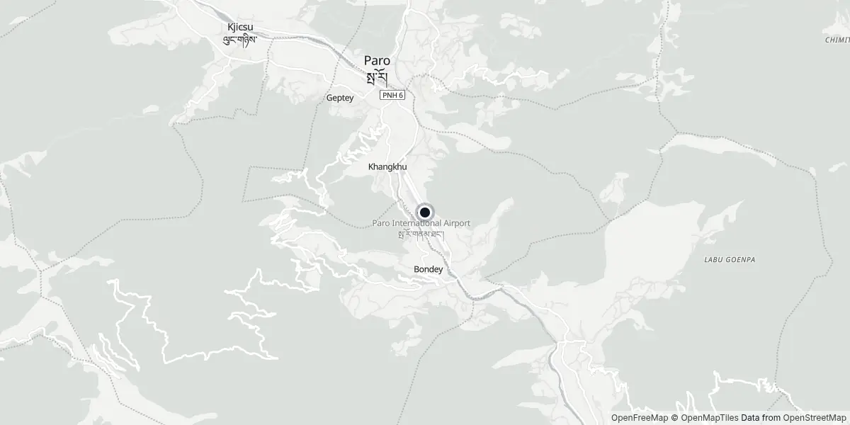 Mappa dell'Aeroporto di Paro