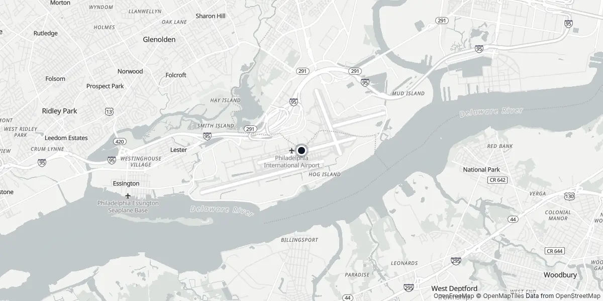 Mappa dell'Aeroporto di Filadelfia