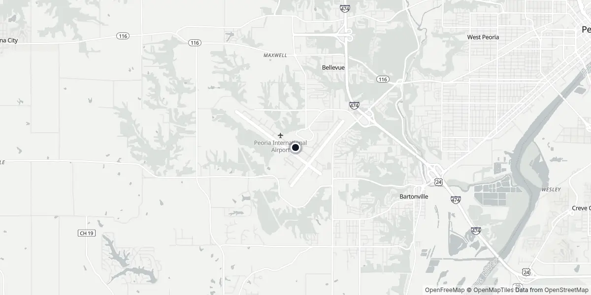 Mappa dell'Aeroporto di Peoria