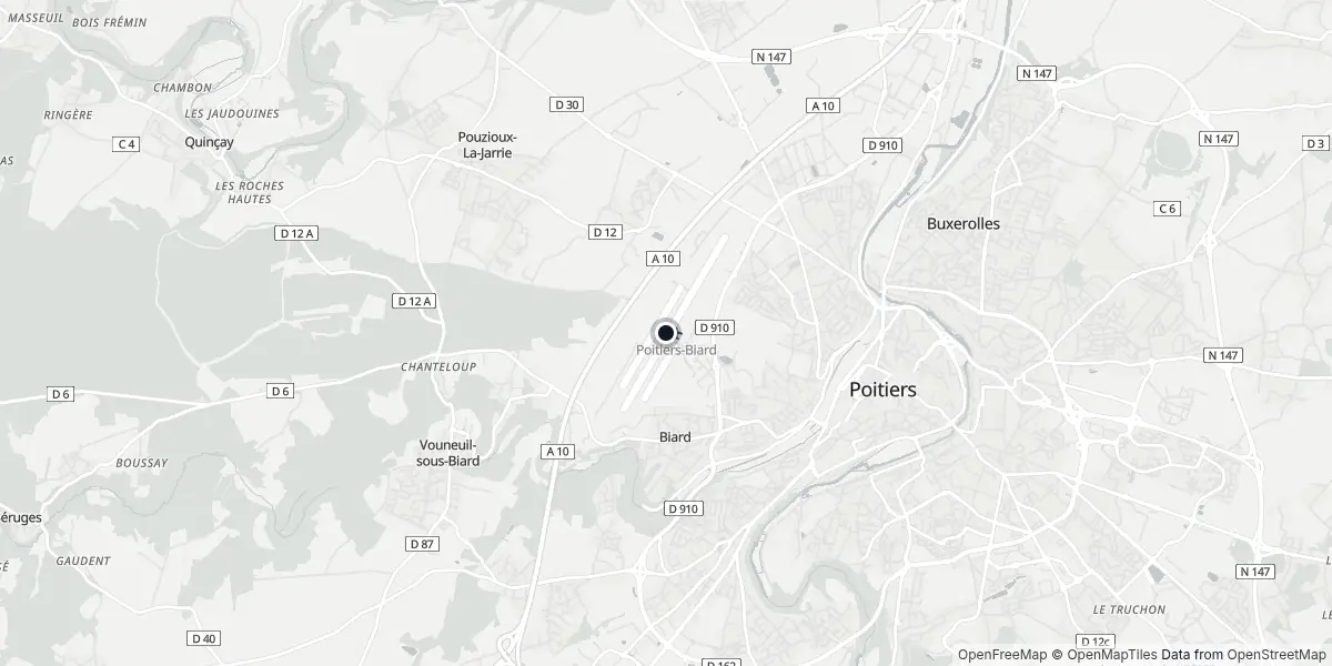Mappa dell'Aeroporto di Poitiers - Biard