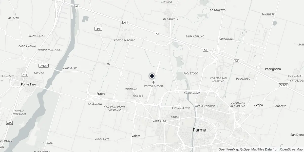 Mappa dell'Aeroporto di Parma - Giuseppe Verdi