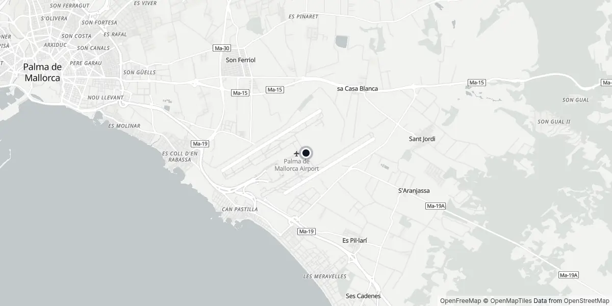 Mapa do Aeroporto de Palma de Maiorca