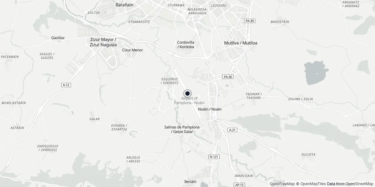 Mapa do Aeroporto de Pamplona