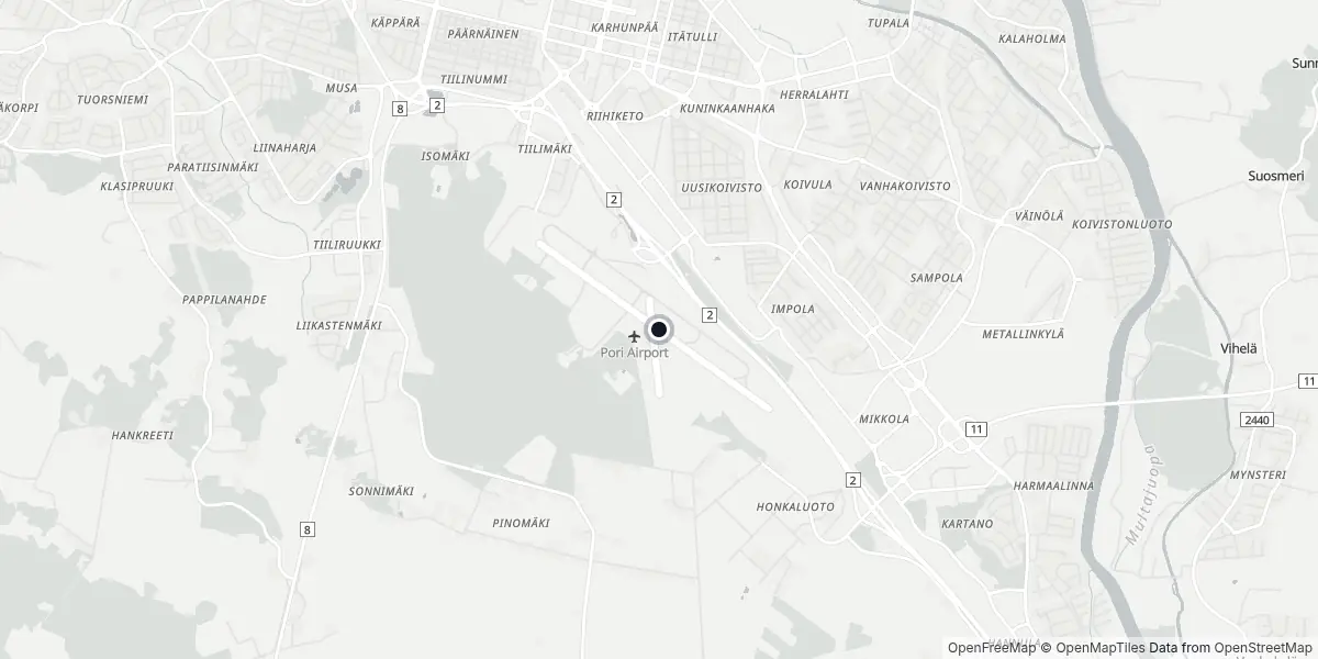 Mapa do Aeroporto de Pori