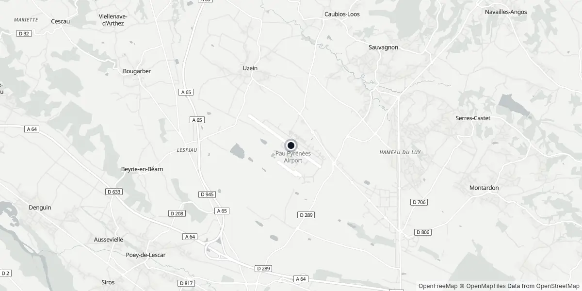 Mappa dell'Aeroporto di Pau - Pyrénées
