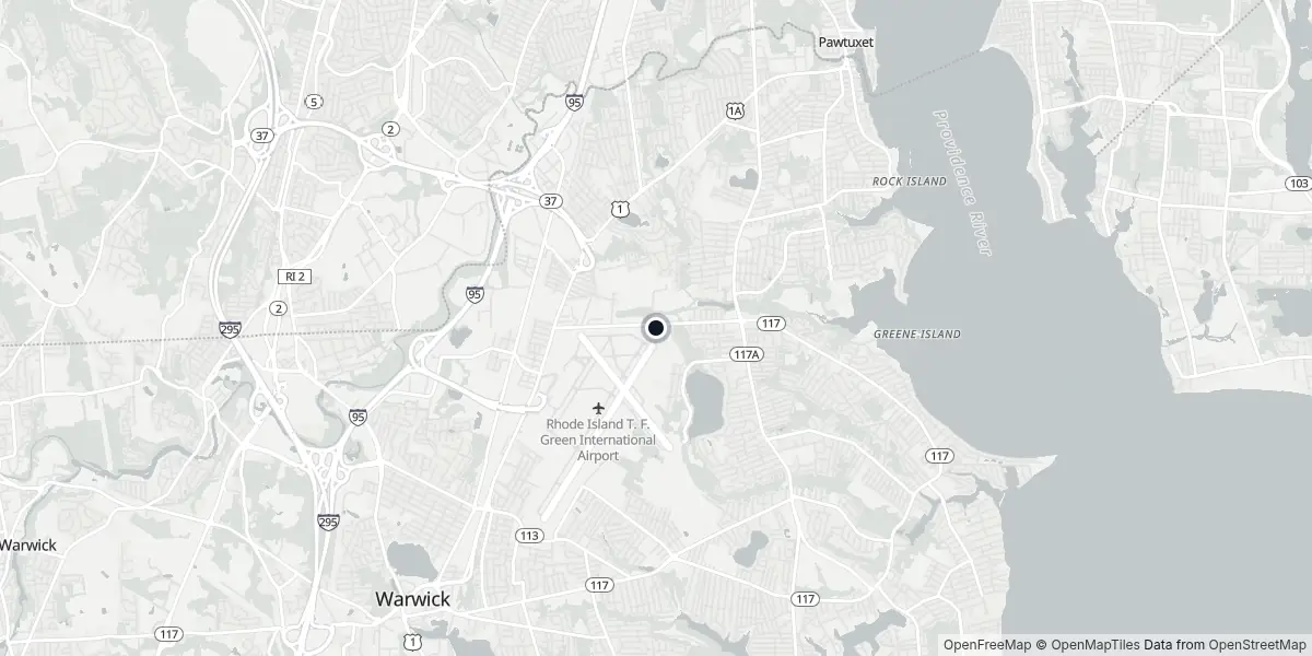 Mappa dell'Aeroporto di Providence - T.F. Green