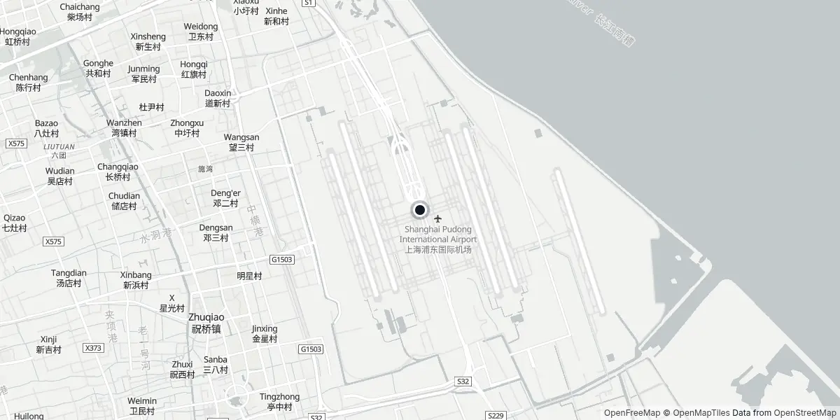 Mappa dell'Aeroporto di Shanghai - Pudong