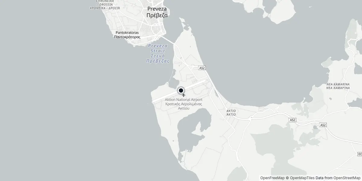 Mapa do Aeroporto de Preveza-Lefkada