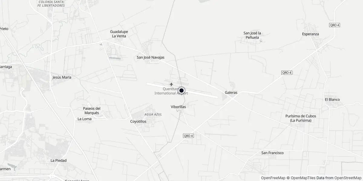 Mapa do Aeroporto de Querétaro