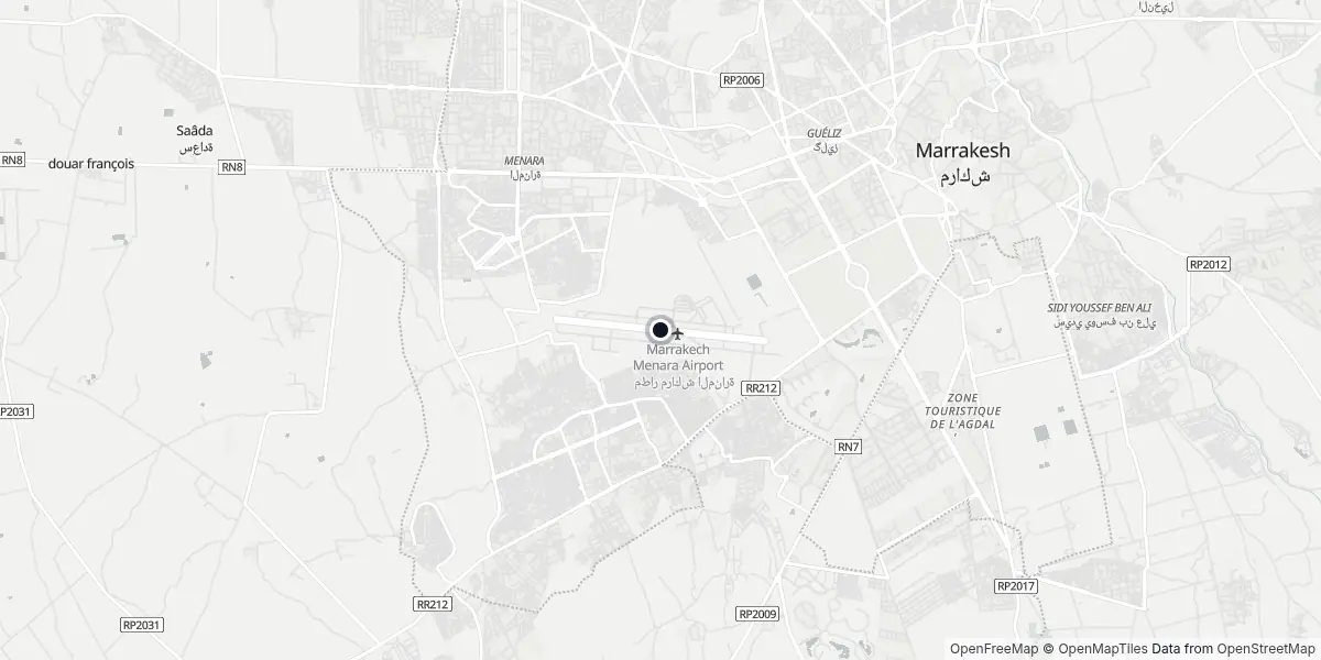 Mapa do Aeroporto de Marraquexe - Menara