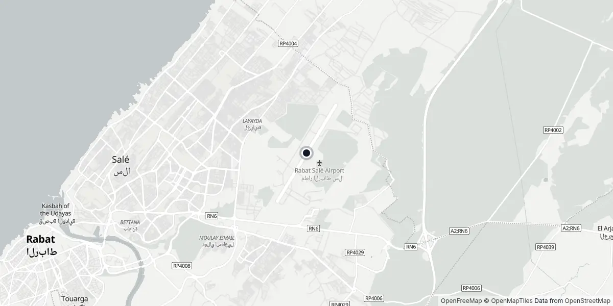 Mapa do Aeroporto de Rabat - Salé