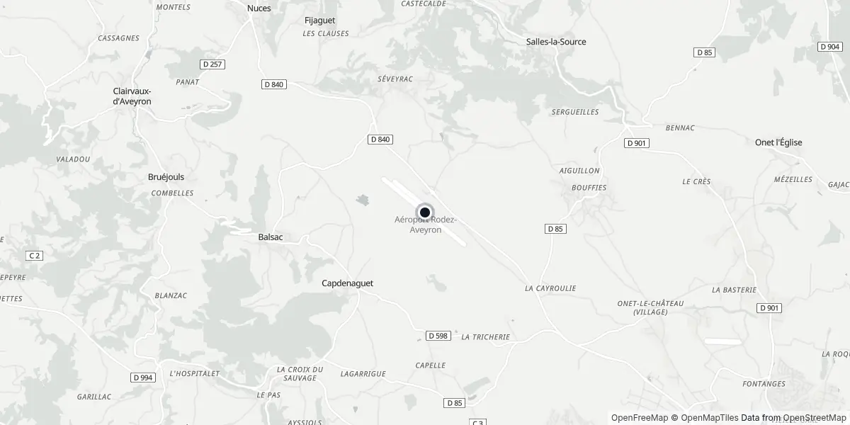 Mappa dell'Aeroporto di Rodez - Marcillac