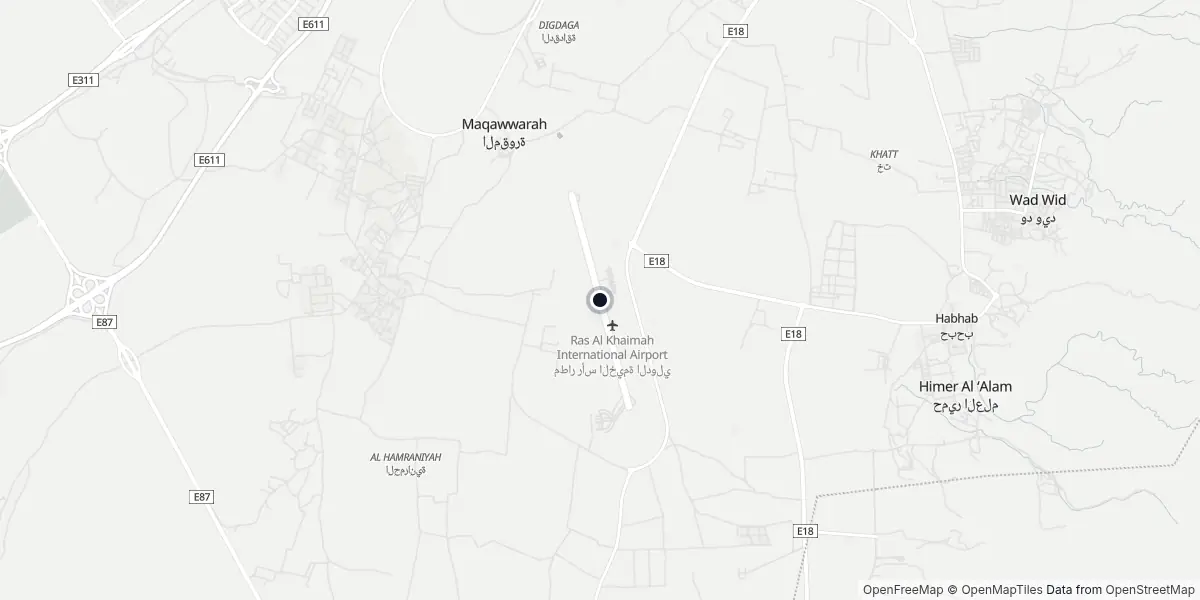 Mappa dell'Aeroporto di Ras Al Khaimah