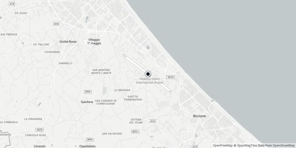 Mappa dell'Aeroporto di Rimini - Federico Fellini