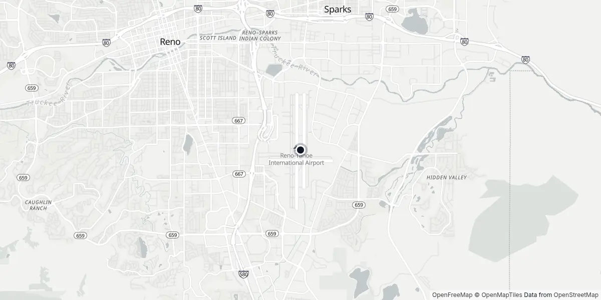 Mappa dell'Aeroporto di Reno - Tahoe