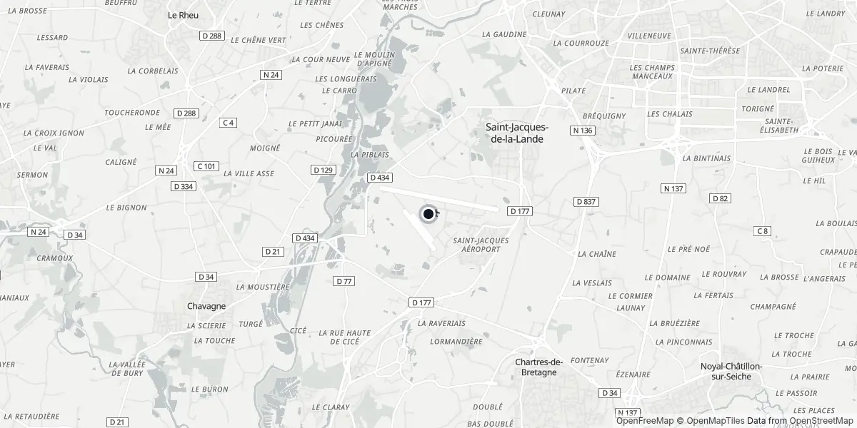 Mappa dell'Aeroporto di Rennes - Saint-Jacques