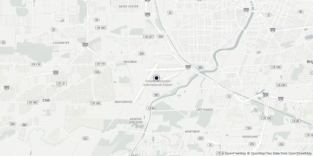 Mappa dell'Aeroporto di Rochester