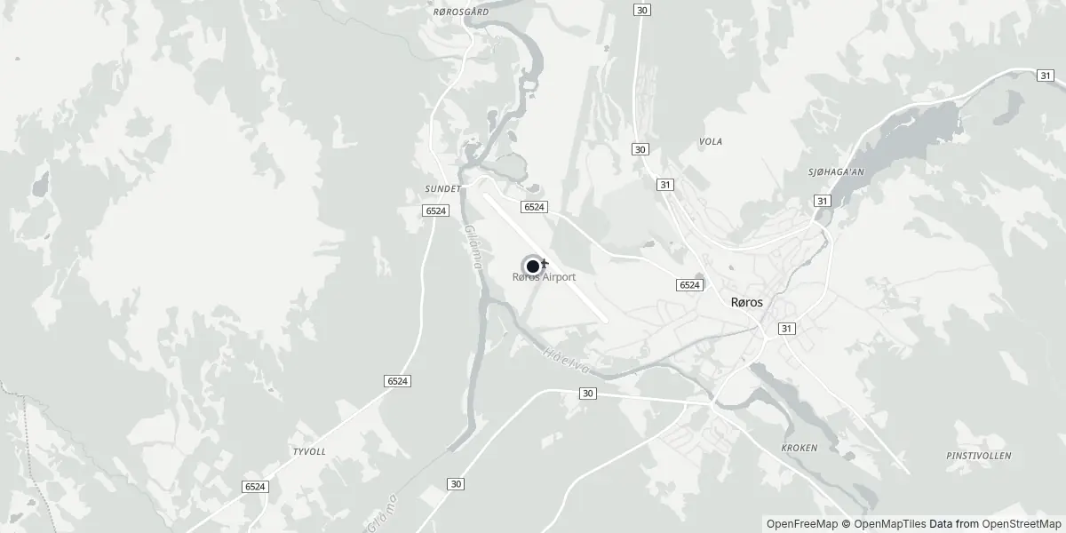 Mapa do Aeroporto de Røros